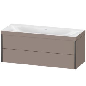 Duravit XViu Waschtisch-Unterschrank XV4617NB243C 120x48cm, 2 Schubkästen, ohne Hahnloch, schwarz matt, Rahmen C, basalt matt