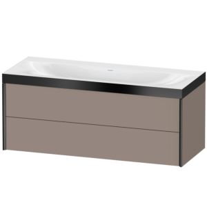 Duravit XViu Waschtisch-Unterschrank XV4617NB243P 120x48cm, 2 Schubkästen, ohne Hahnloch, schwarz matt, Rahmen P, basalt matt