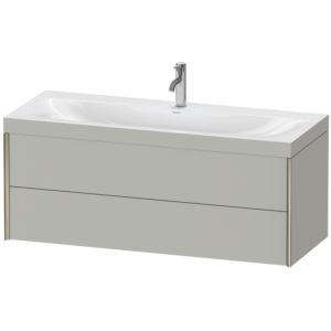 XViu Duravit vasque XV4617OB107C 120x48cm, 2 tiroirs, 2000 , champagne mat, Cadres C, gris béton mat
