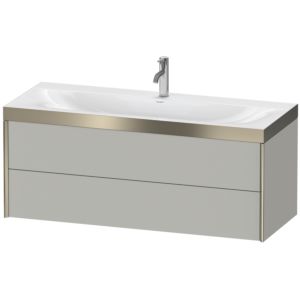 XViu Duravit vasque XV4617OB107P 120x48cm, 2 tiroirs, 2000 , champagne mat, Cadres P, gris béton mat