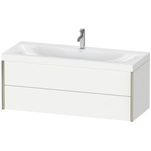 Duravit XViu Waschtisch-Unterschrank XV4617OB118C 120x48cm, 2 Schubkästen, 1 Hahnloch, champagner matt, Rahmen C, weiß matt