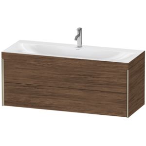 XViu Duravit vasque XV4617OB121C 120x48cm, 2 tiroirs, 2000 , champagne mat, Cadres C, noyer foncé
