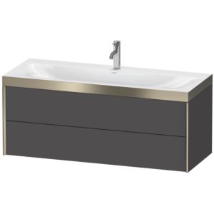 XViu Duravit vasque XV4617OB149P 120x48cm, 2 tiroirs, 2000 , champagne mat, Cadres P, graphite mat