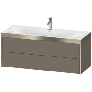XViu Duravit vasque XV4617OB190P 120x48cm, 2 tiroirs, 2000 , champagne mat, Cadres P, flanelle gris soie mat