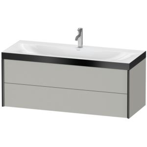 Duravit XViu Waschtisch-Unterschrank XV4617OB207P 120x48cm, 2 Schubkästen, 1 Hahnloch, schwarz matt, Rahmen P, betongrau matt