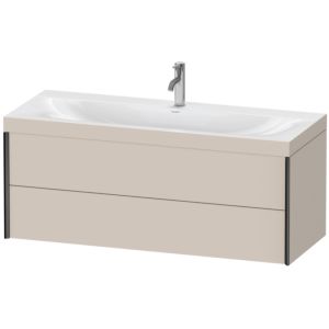 XViu Duravit vasque XV4617OB291C 120x48cm, 2 tiroirs, 2000 , noir mat, Cadres C, taupe mat