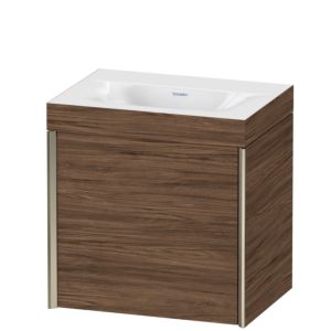 Duravit XViu vanity unit XV4630NB121C 45x33.3cm, 2000 door, left, without tap hole, matt champagne, Rahmen C, dark walnut