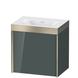 XViu Duravit vasque XV4630NB138P 45x33,3cm, 2000 , gauche, sans trou pour robinet, champagne mat, Cadres P, gris dolomiti brillant
