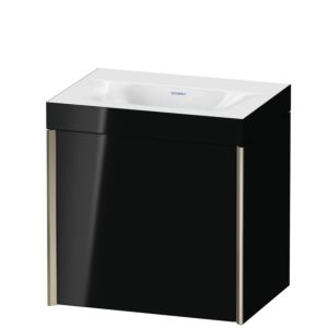 Duravit XViu Waschtisch-Unterschrank XV4630NB140C 45x33,3cm, 1 Tür, links, ohne Hahnloch, champagner matt, Rahmen C, schwarz hochglanz