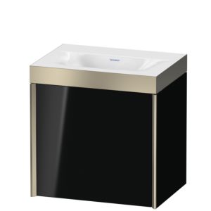 XViu Duravit vasque XV4630NB140P 45x33,3cm, 2000 , gauche, sans trou pour robinet, champagne mat, Cadres P, noir brillant