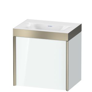 Duravit XViu vanity unit XV4630NB185P 45x33.3cm, 2000 door, left, without tap hole, matt champagne, Rahmen P, white high gloss