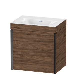 Duravit XViu vanity unit XV4630NB221C 45x33.3cm, 2000 door, left, without tap hole, matt black, Rahmen C, dark walnut