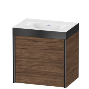 XViu Duravit vasque XV4630NB221P 45x33,3cm, 2000 , gauche, sans trou pour robinetterie, noir mat, Cadres P, noyer foncé