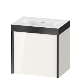 Duravit XViu Waschtisch-Unterschrank XV4630NB222P 45x33,3cm, 1 Tür, links, ohne Hahnloch, schwarz matt, Rahmen P, weiß hochglanz