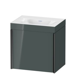 Duravit XViu vanity unit XV4630NB238C 45x33.3cm, 2000 door, left, without tap hole, matt black, Rahmen C, dolomiti gray high gloss