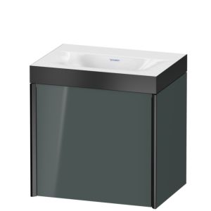XViu Duravit vasque XV4630NB238P 45x33,3cm, 2000 , gauche, sans trou pour robinetterie, noir mat, Cadres P, gris dolomiti brillant