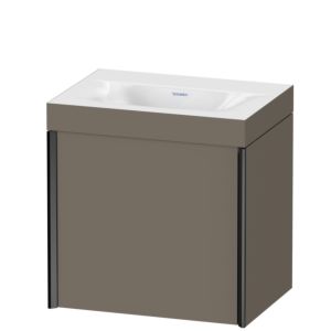 XViu Duravit vasque XV4630NB290C 45x33,3cm, 2000 , gauche, sans trou pour robinet, noir mat, Cadres C, flanelle gris soie mat