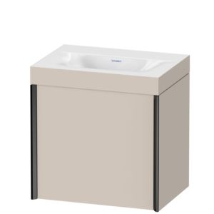 Duravit XViu vanity unit XV4630NB291C 45x33.3cm, 2000 door, left, without tap hole, matt black, Rahmen C, matt taupe