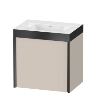 Duravit XViu Waschtisch-Unterschrank XV4630NB291P 45x33,3cm, 1 Tür, links, ohne Hahnloch, schwarz matt, Rahmen P, taupe matt
