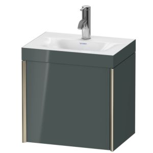 Duravit XViu Waschtisch-Unterschrank XV4630OB138C 45x33,3cm, 1 Tür, links, 1 Hahnloch, champagner matt, Rahmen C, dolomiti grey hochglanz