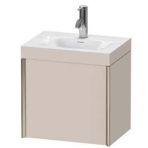 Duravit XViu vanity unit XV4630OB191C 45x33.3cm, 2000 door, left, 2000 tap hole, matt champagne, Rahmen C, matt taupe