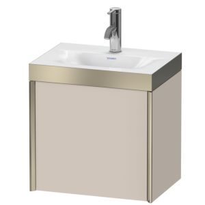 Duravit XViu Waschtisch-Unterschrank XV4630OB191P 45x33,3cm, 1 Tür, links, 1 Hahnloch, champagner matt, Rahmen P, taupe matt