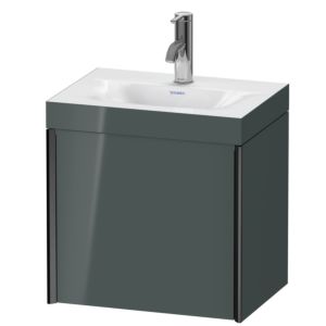 Duravit XViu Waschtisch-Unterschrank XV4630OB238C 45x33,3cm, 1 Tür, links, 1 Hahnloch, schwarz matt, Rahmen C, dolomiti grey hochglanz
