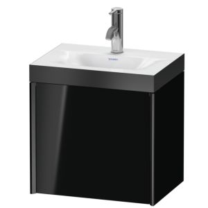 Duravit XViu Waschtisch-Unterschrank XV4630OB240P 45x33,3cm, 1 Tür, links, 1 Hahnloch, schwarz matt, Rahmen P, schwarz hochglanz