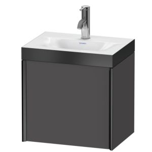 Duravit XViu Waschtisch-Unterschrank XV4630OB249P 45x33,3cm, 1 Tür, links, 1 Hahnloch, schwarz matt, Rahmen P, graphit matt