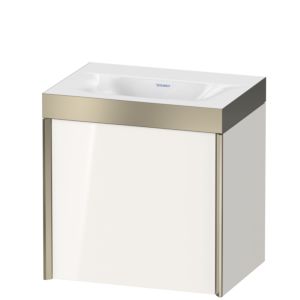 Duravit XViu Waschtisch-Unterschrank XV4631NB122P 45x33,3cm, 1 Tür, rechts, ohne Hahnloch, champagner matt, Rahmen P, weiß hochglanz