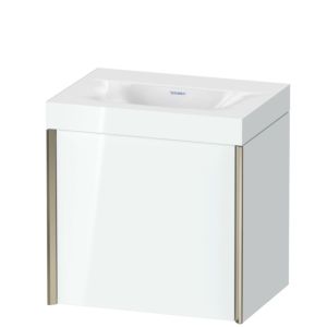Duravit XViu Waschtisch-Unterschrank XV4631NB185C 45x33,3cm, 1 Tür, rechts, ohne Hahnloch, champagner matt, Rahmen C, weiß hochglanz