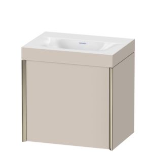Duravit XViu vanity unit XV4631NB191C 45x33.3cm, 2000 door, right, without tap hole, matt champagne, Rahmen C, matt taupe