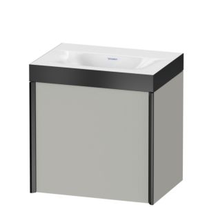 Duravit XViu Waschtisch-Unterschrank XV4631NB207P 45x33,3cm, 1 Tür, rechts, ohne Hahnloch, schwarz matt, Rahmen P, betongrau matt