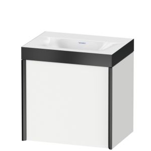 Duravit XViu Waschtisch-Unterschrank XV4631NB218P 45x33,3cm, 1 Tür, rechts, ohne Hahnloch, schwarz matt, Rahmen P, weiß matt