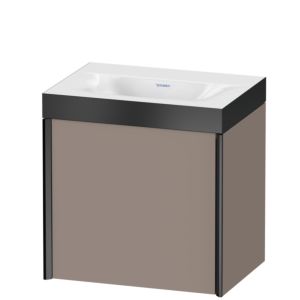 Duravit XViu Waschtisch-Unterschrank XV4631NB243P 45x33,3cm, 1 Tür, rechts, ohne Hahnloch, schwarz matt, Rahmen P, basalt matt