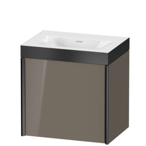XViu Duravit vasque XV4631NB289P 45x33,3cm, 2000 , droite, sans trou pour robinet, noir mat, Cadres P, gris flanelle brillant