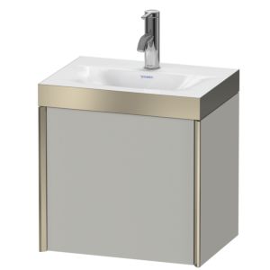 Duravit XViu Waschtisch-Unterschrank XV4631OB107P 45x33,3cm, 1 Tür, rechts, 1 Hahnloch, champagner matt, Rahmen P, betongrau matt
