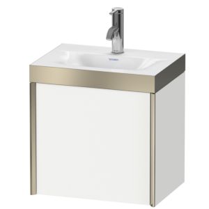 Duravit XViu vanity unit XV4631OB118P 45x33.3cm, 2000 door, right, 2000 tap hole, matt champagne, Rahmen P, matt white