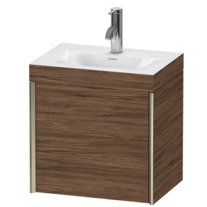 Duravit XViu vanity unit XV4631OB121C 45x33.3cm, 2000 door, right, 2000 tap hole, matt champagne, Rahmen C, dark walnut
