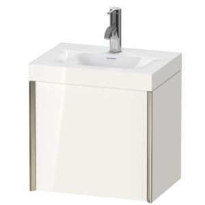 Duravit XViu Waschtisch-Unterschrank XV4631OB122C 45x33,3cm, 1 Tür, rechts, 1 Hahnloch, champagner matt, Rahmen C, weiß hochglanz