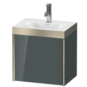 Duravit XViu Waschtisch-Unterschrank XV4631OB138P 45x33,3cm, 1 Tür, rechts, 1 Hahnloch, champagner matt, Rahmen P, dolomiti grey hochglanz
