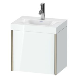 Duravit XViu vanity unit XV4631OB185C 45x33.3cm, 2000 door, right, 2000 tap hole, matt champagne, Rahmen C, high gloss white