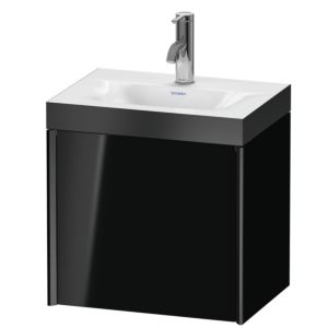 Duravit XViu Waschtisch-Unterschrank XV4631OB240P 45x33,3cm, 1 Tür, rechts, 1 Hahnloch, schwarz matt, Rahmen P, schwarz hochglanz