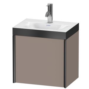 Duravit XViu Waschtisch-Unterschrank XV4631OB243P 45x33,3cm, 1 Tür, rechts, 1 Hahnloch, schwarz matt, Rahmen P, basalt matt