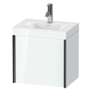 Duravit XViu vanity unit XV4631OB285C 45x33.3cm, 2000 door, right, 2000 tap hole, black matt, Rahmen C, white high gloss