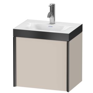 Duravit XViu Waschtisch-Unterschrank XV4631OB291P 45x33,3cm, 1 Tür, rechts, 1 Hahnloch, schwarz matt, Rahmen P, taupe matt