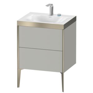 Duravit XViu vanity unit XV4709OB280C 60x48cm, 2 2000 outs, match2 tap hole, black matt, Rahmen C, graphite supermatt