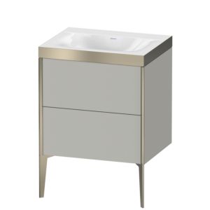 Duravit XViu Waschtisch-Unterschrank XV4709NB107P 60x48cm, 2 Auszüge, ohne Hahnloch, champagner matt, Rahmen P, betongrau matt