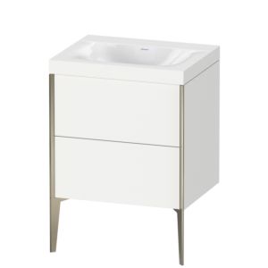 Duravit XViu Waschtisch-Unterschrank XV4709NB118C 60x48cm, 2 Auszüge, ohne Hahnloch, champagner matt, Rahmen C, weiß matt