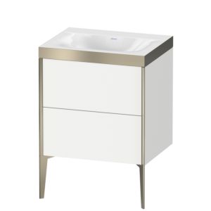 XViu Duravit vasque XV4709NB118P 60x48cm, 2 coulissants, sans trou pour robinet, champagne mat, Cadres P, blanc mat